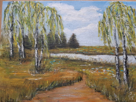 Břízy II, 30x20 cm, Cena: 2000,- Kč, prodáno